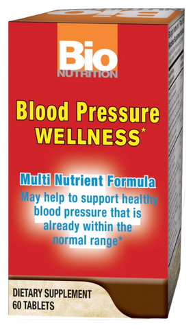 Box of Bio Nutrition Blood Pressure Wellness supplement on a white background