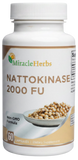 Bottle of Miracle Herbs Nattokinase 2000 FU on a white background