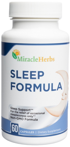 Miracle Herbs Sleep Formula supplement bottle on a white background