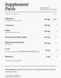 Supplement facts label with various ingredients and their amounts per serving.
